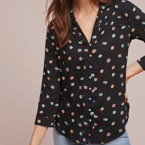 Conversations by Anthropologie 13 of 52 Button Print Shirt - Picture 1 of 5